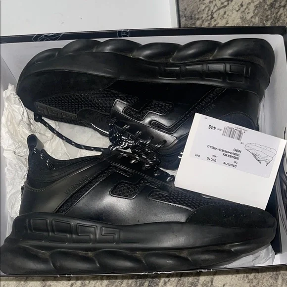 Versace | Shoes | Versace Black Sneakers With Sleek Design  display picture 2